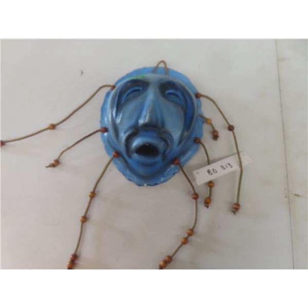 Vintage Indigenous Clay Mask, 9.5" Tall