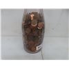 Image 3 : Over 8 lbs of Pennies in Purple Tinted Crescent Creamery Milk Bottle