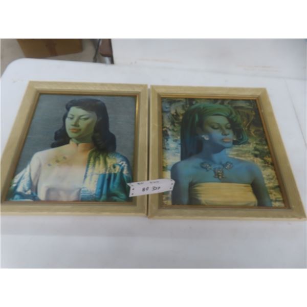 2 Hand-Signed Vintage Tretchikoff Prints in Original Eaton's Frames, 15" x 13.5"