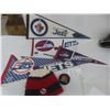 Image 1 : Vintage Winnipeg Jets Pennants, Thomas Steen Signed Game Puck, Toque, and More