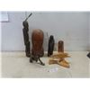 Image 1 : Box of Wooden Carvings Including Carved Head by LGP-Lourde, Tallest 19-1/2"