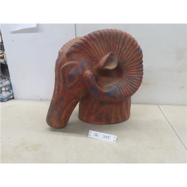 Large 16" Terra Cotta Clay Ram's Head