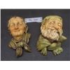 Image 1 : Vintage Devonware Chalkware Heads Wall Hanging – Grandma and Grandpa Figures, Nice Condition