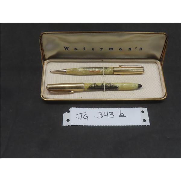 Cunard White Star Liner "Franconia" Pen and Pencil Set by Ritepoint, in Waterman's Case
