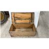 Image 6 : Vintage Wooden Storage Chest/Trunk w/ Hinged Lid, 13x36x16-1/2"