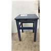 Image 5 : Painted Wooden 3-Tier Shelf Unit 30x12x6" and Blue Painted Wooden Stool 17-1/2x13x13"