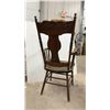 Image 10 : 3 Chairs – Antique Carved Wood Armchair, Spindle Back Wood Chair, Metal Swivel Chair