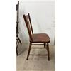 Image 3 : 3 Chairs – Antique Carved Wood Armchair, Spindle Back Wood Chair, Metal Swivel Chair
