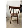 Image 4 : 3 Chairs – Antique Carved Wood Armchair, Spindle Back Wood Chair, Metal Swivel Chair