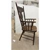 Image 9 : 3 Chairs – Antique Carved Wood Armchair, Spindle Back Wood Chair, Metal Swivel Chair