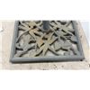 Image 4 : Cast Iron Umbrella Base w/ Decorative Leaf Pattern, Square Design, 24x24"