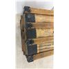Image 10 : Antique Wooden Steamer Trunk w/ Black Metal Hardware and Latches, 21-1/2x30-1/2x20"