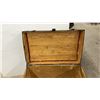 Image 9 : Antique Wooden Steamer Trunk w/ Black Metal Hardware and Latches, 21-1/2x30-1/2x20"