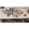 Image 1 : Assorted Grinding Wheels, Wire Brush Cups, Scraper, Door Hardware, Caulking Gun and More