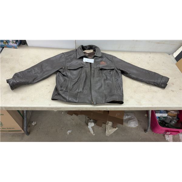 Team Canada Molson Brown Leather Style Jacket, Size Large