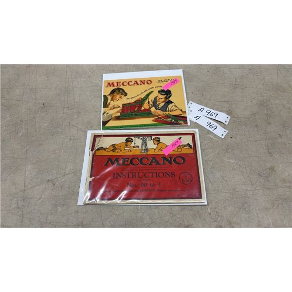 2 Vintage Meccano Instruction Booklets, 1929 and 1949