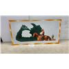 Image 1 : Western Cowboy on Horseback Desert Scene Art Print, Mounted on Wood, 16x31"