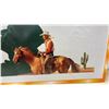 Image 3 : Western Cowboy on Horseback Desert Scene Art Print, Mounted on Wood, 16x31"