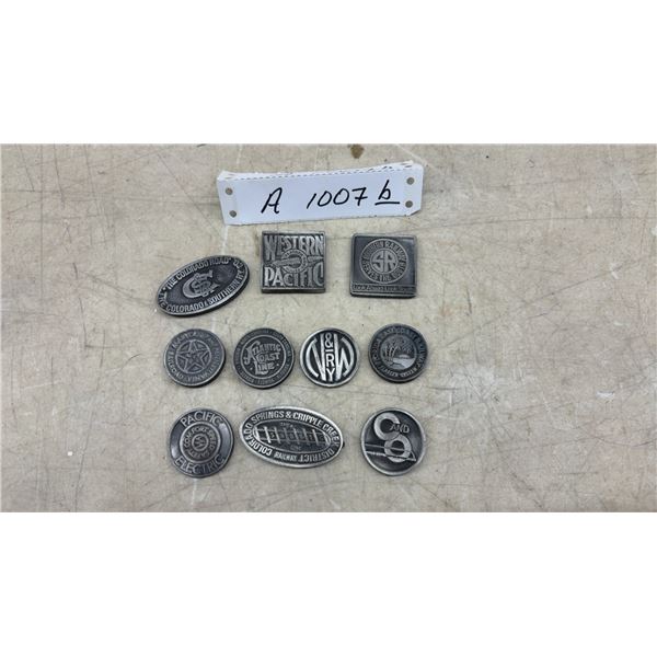 10 Vintage 1960s Pewter Railroad/Railway Tokens – Pacific Electric, Western Pacific and More