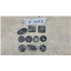 Image 1 : 10 Vintage 1960s Pewter Railroad/Railway Tokens – Pacific Electric, Western Pacific and More