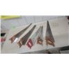 Image 1 : 5 Hand Saws w/ Wood and Plastic Handles, Various Sizes