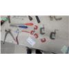 Image 5 : Assorted Hand Tools – Hammers, Pliers, Wrenches, C-Clamps, Screwdrivers, Wooden Organizer
