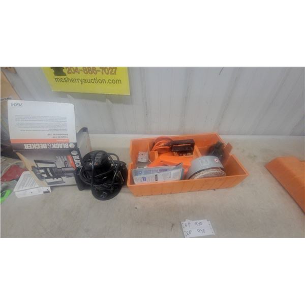 Black and Decker 1 HP Router w/ Case and Accessories, and Black and Decker Work Wheel