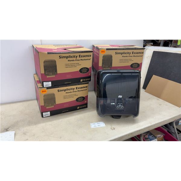 4 San Jamar Simplicity Essence Hands-Free Mechanical Paper Towel Dispensers