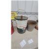 Image 2 : 5 Vintage Oil and Grease Pails – Veedol, B/A, Esso MP Grease, Co-op