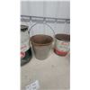 Image 3 : 5 Vintage Oil and Grease Pails – Veedol, B/A, Esso MP Grease, Co-op