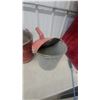 Image 2 : Galvanized Buckets, Watering Can, and Red Fireman Bucket Lot