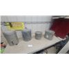 Image 1 : 4 Galvanized Metal Pails/Buckets Including Minnow Bucket, Various Sizes