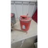 Image 2 : Vintage Galvanized Metal Gas Cans and Laundry Plunger, Assorted Sizes