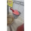Image 4 : Vintage Galvanized Metal Gas Cans and Laundry Plunger, Assorted Sizes