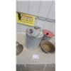 Image 5 : Vintage Galvanized Metal Gas Cans and Laundry Plunger, Assorted Sizes