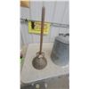 Image 6 : Vintage Galvanized Metal Gas Cans and Laundry Plunger, Assorted Sizes