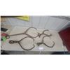 Image 1 : 4 Vintage Iron Ice Tongs, Assorted Sizes