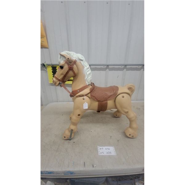 Vintage Marx Marvel the Mustang Spring Horse Riding Toy w/ Saddle