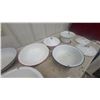 Image 3 : 8-Piece Vintage White Enamelware Collection w/ Red/Blue Trim – Basins, Bowls, Pot