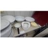 Image 4 : Vintage White Enamelware Collection – Pails, Basins, Pots, Bedpan w/ Red and Black Trim