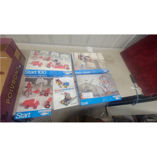 Fischertechnik Construction Sets – Start, Start 100, Man and Machine, Statik, Motor+Getriebe