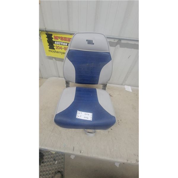 Millennium Marine Boat Seat, Blue/Gray Vinyl, w/ Pedestal Mount