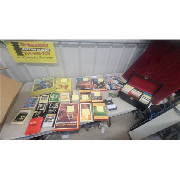 8-Track Tape Collection w/ Carrying Cases – Lawrence Welk and Assorted Artists