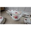 Image 2 : Myott Rose Garden Floral China Tea Set – 43-Piece Place Setting w/ Teapot, Sugar Bowl, Creamer