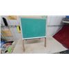 Image 3 : Vintage Children's Wooden Easel w/ Chalkboard, Alphabet, Numbers, and Clock Face