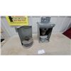 Image 1 : 2 Galvanized Metal Oil Lamp Heaters w/ Reflector Backs