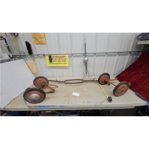 Vintage Wagon Wheels w/ Lightning Rod and Cow Stops