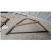 Image 2 : Antique Wooden Buck Saw, Bow Saw, and Vintage Pump Sprayer Lot