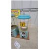 Image 2 : 2 Vintage Turquoise 1¢ Gumball/Candy Vending Machines on Wood Base w/ Key