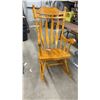 Image 5 : Wooden Rocking Chair w/ Carved Floral Back and Spindle Details